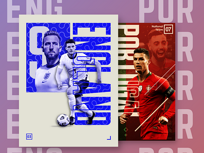 Football matchday posters adobexd branding digital art england football graphic design illustration logo photoshop portugal poster ronaldo sci fi uiux