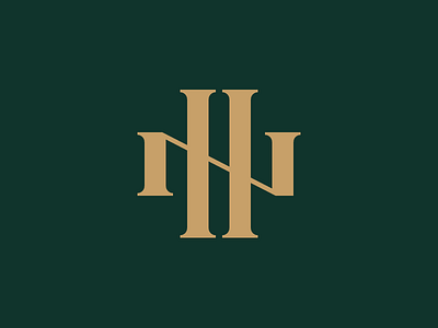 HN Monogram classy gold hn initials logo mark monogram typography
