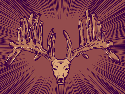 Deer Illustration antlers deer digital illustration vector wild