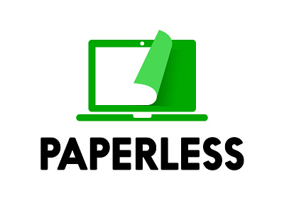 Paperless Program green insurance logo paper paperless program save vector