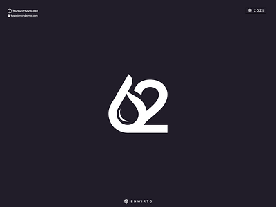 62 Water Concept Logo 62 app branding design design logo icon lettering logo minimal vector water