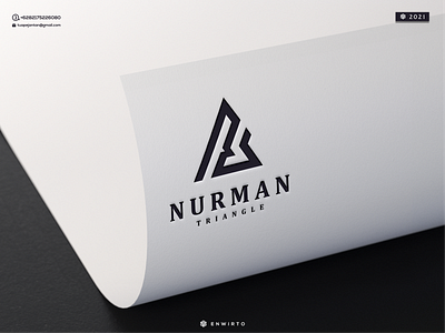 NURMAN TRIANGLE Logo branding design design logo icon illustration letter lettering logo logos minimal monogram nurman triangle vector