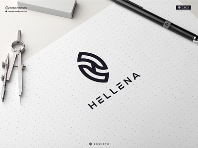 HELLENA LOGO animation branding design design logo graphic design icon illustration letter lettering logo minimal monogram motion graphics vector