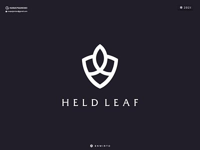 HELD LEAF LOGO branding design design logo icon illustration leaf letter lettering logo minimal monogram vector
