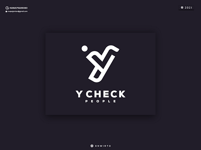 Y CHECK PEOPLE LOGO branding check design design logo icon illustration letter lettering logo minimal monogram people vector