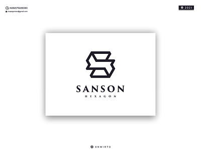 SANSON HEXAGON LOGO branding design design logo hexagon icon illustration letter lettering logo minimal monogram sanson vector