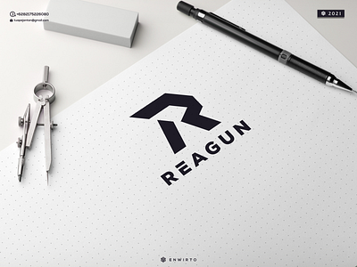 REAGUN LOGO branding design design logo icon illustration letter lettering logologos minimal monogram vector