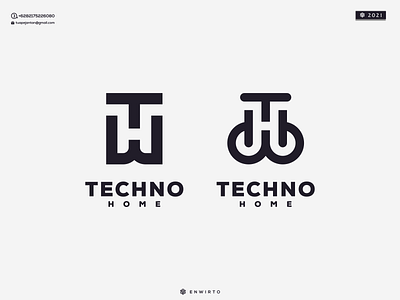 TECHNO HOME LOGO branding design design logo home icon illustration letter lettering logo logos minimal monogram vector