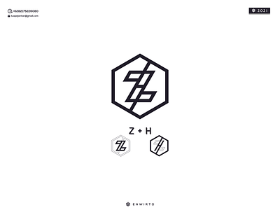 Letter ZH Concept Logo branding design design logo icon illustration lettering letters logo logos minimal monogram vector zh