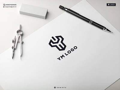 YM LOGO branding design design logo icon illustration letter lettering logo logos minimal monogram vector ym