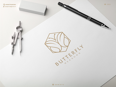 Butterfly Hexagon Logo branding design design logo icon illustration lettering logo logos minimal vector