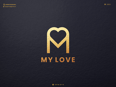 MY LOVE LOGO branding design design logo icon illustration letter lettering logo logos love minimal monogram my love vector