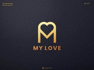 MY LOVE LOGO branding design design logo icon illustration letter lettering logo logos love minimal monogram my love vector