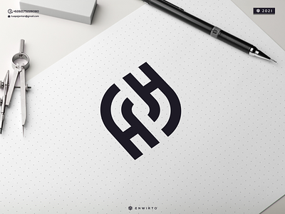 HH Monogram Logo branding design design logo hh icon illustration lettering logo logo design logos minimal vector
