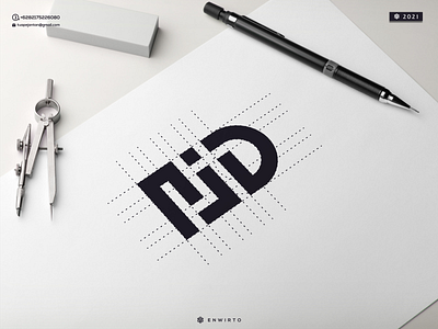 NJD Monogram Logo branding design design logo desiner icon illustration letter lettering letters logo logos minimal monogram njd vector