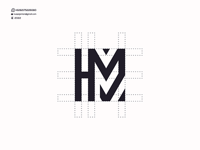 Monogram HM Logo Design . awesome branding design design logo designer hm icon illustration initial letter lettering logo logos minimal monogram ui vector