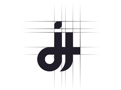 djH Monogram logo design