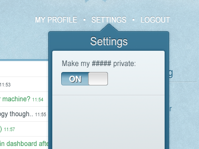 Settings for a new project blue nav popup settings texture