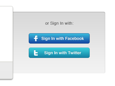 Or Sign In button facebook login sign in steedicons twitter