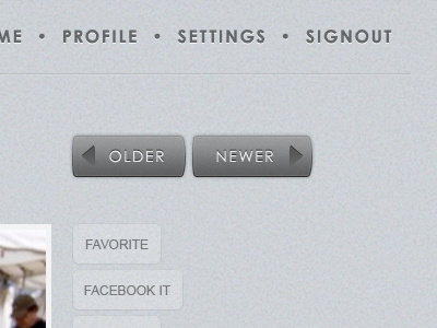 Navigation buttons grayscale nav noise texture