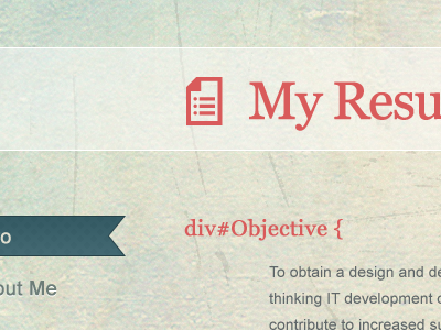 My First Responsive Design blue green ipad iphone pictos portfolio responsive resume texture