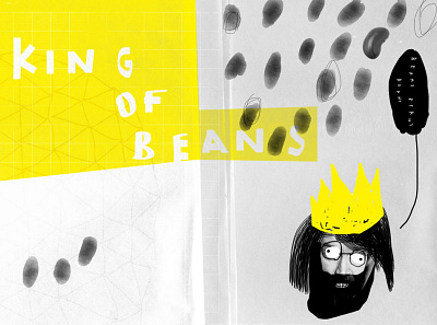 King of Beans abstract abstract illustration beans crown drawing hand drawn hand lettering hand typography illustration illustration design king photo photoshop sketch yellow