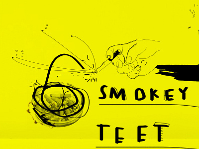 Smokey Teet abstract abstract illustration cigarette drawing hand drawn hand lettering illustration photo photoshop sketch smoke teet yellow
