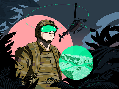 The Future Digital Battlespace ar augmented reality cartoon drawing future helicopter illustration illustrator military
