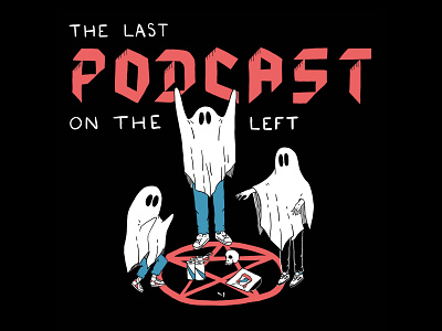 Last Podcast on the Left art blackletter caligraphy cartoon digital fan art ghost hand drawn illustration last podcast on the left lpn occult typography vector