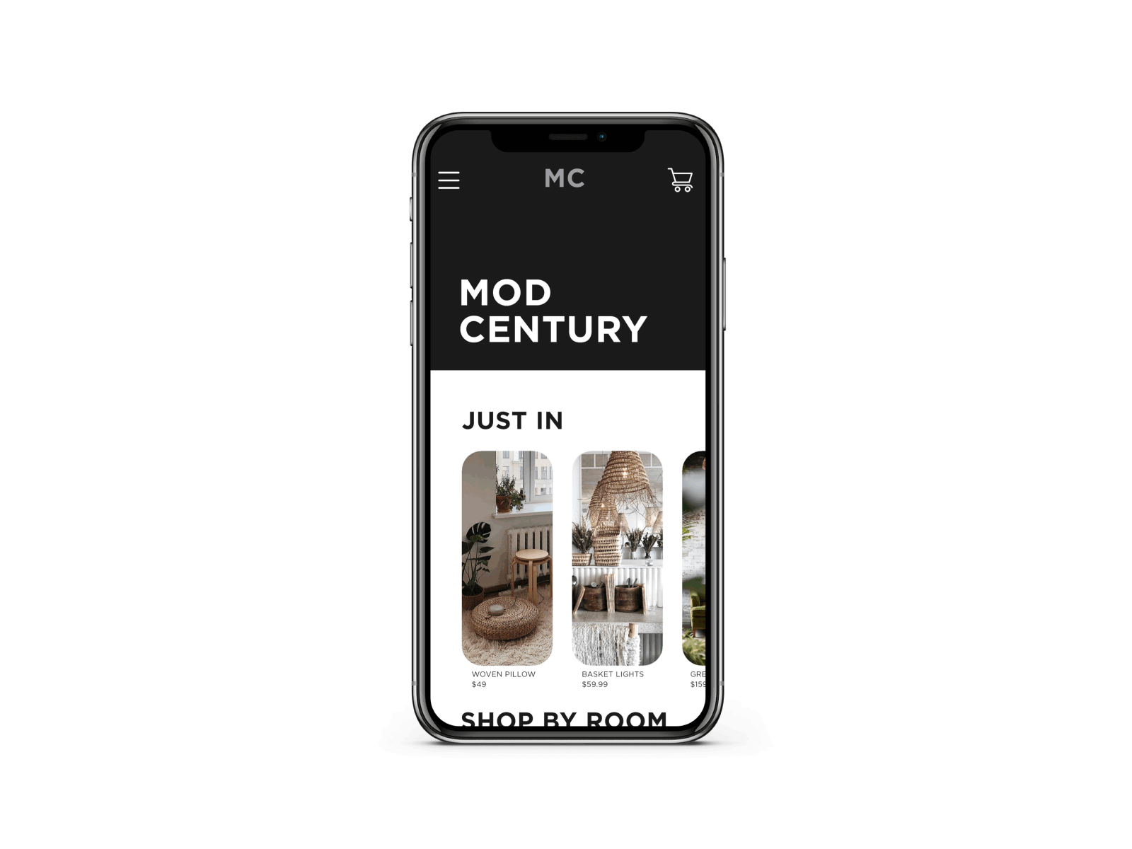 Mod Century • Mobile UX/UI animation app branding design digital ecommerce interaction minimal product typogaphy ui ux vector web webflow website