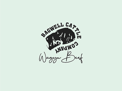 Bagwell beef brand branding cattle logo logo concept logo design meat steak wagyu