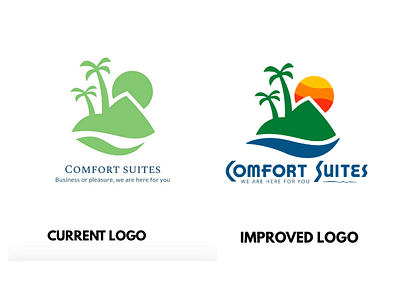 Comfort Suites Logo Improvement airbnb brand branding hospitality hotel logo logo design logo improvement logo redesign motel rental resort restaurant suites