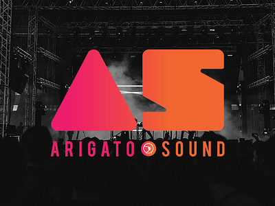 Arigato Sound adobe illustrator design gradient logo logo music music logo typography vector