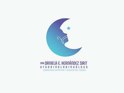 Otorhinolaryngology logo adobe illustrator branding design doctor gradient logo illustration logo medical logo medicine medicine logo moon sleep star typography vector woman