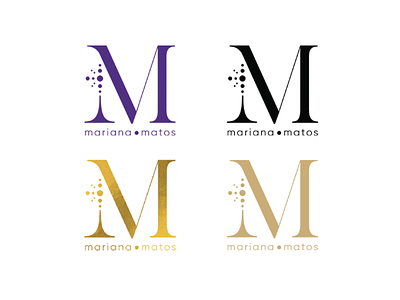 Mariana Matos logo artist logo black logo brand design design dots golden logo logo mandala monogram purple logo typo typography
