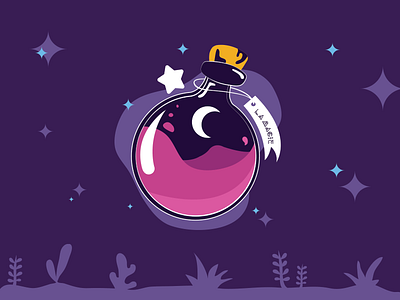 La magie adobe illustrator digital illustration digitalart illustration magic moon potion skye space vector violet