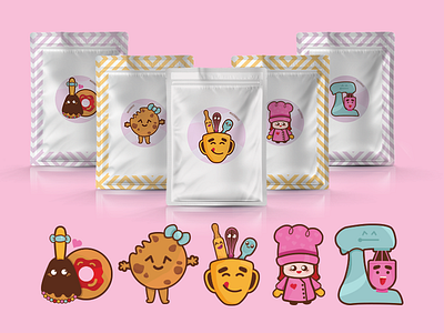 Dulce Día candy character character design chef cookies cooking digital illustrator donuts illustration kitchen packing sticker design stickers