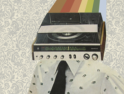 Tunes In My Head design illustration retro stereo vintage