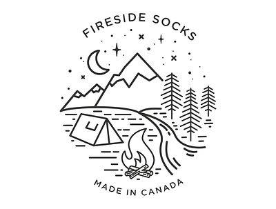 Sock Packaging camping illustrator linework packagedesign pnw socks