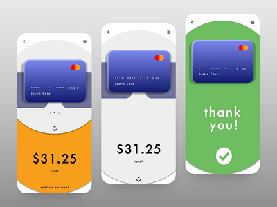 Daily UI Challenge | 002 app credit card daily ui design minimal payment method swipe ui ux