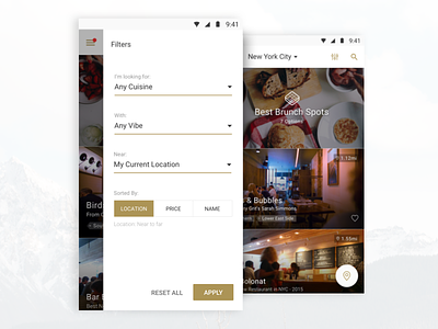 Android App: Filtering Menu android app filter filtering filters location material design menu navigation right drawer search sort