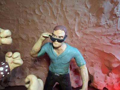 Plasticine Mortal Kombat - Johnny Cage character clay illustration johnnycage mk mortalkombat plasticine plasticinema