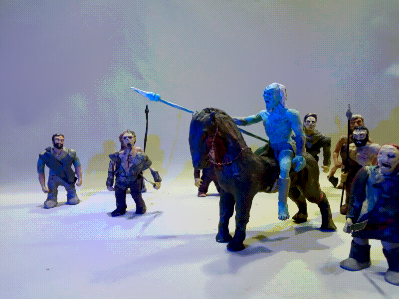 Plasticine Game of Thrones - White Walker and Wights Scene