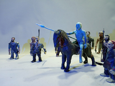 Plasticine Game of Thrones - White Walker and Wights characters clay gameofthrones got horse illustration plasticine plasticinema whitewalkers wights