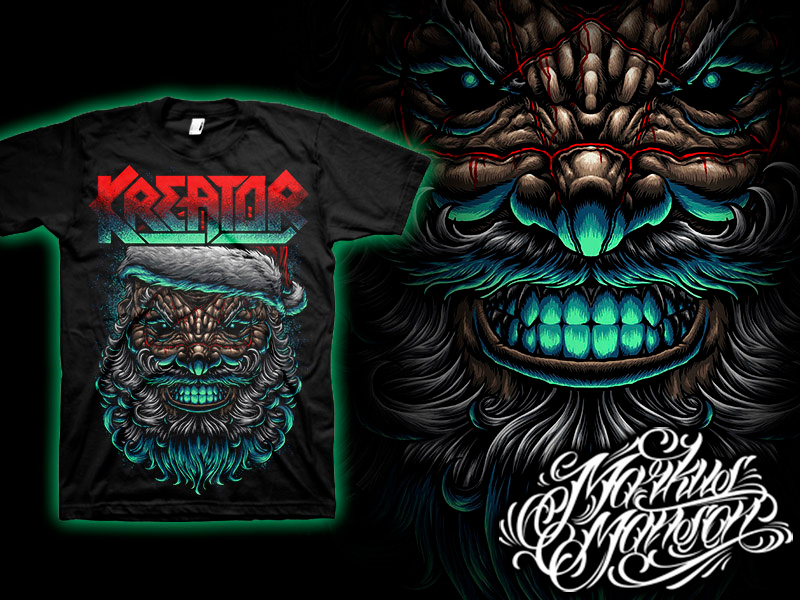 Kreator Santa Is Real dark bloody christmas xmas santa rock metal band merch satan satanic blood band kreator