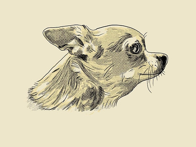 All Mighty Reptar chihuahua dog halftone illustration pet photoshop portrait wacom cintiq
