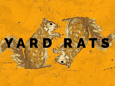 Yard Rats branding creative design halftones illustration photoshop rat squirrel texture yard