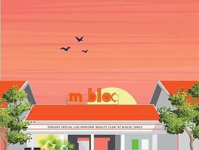 M BLOC art design flat identity illustration minimal typography vector