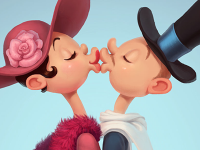 A Spring Hug art cartoon characters disney illustration romance