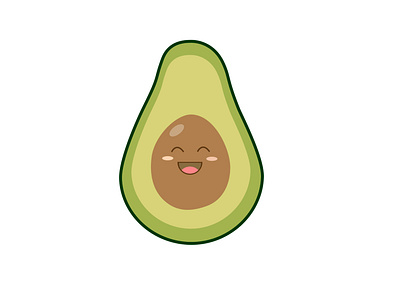 Cute Happy Smiling Avocado. Vector flat cartoon character. avocado cartoon character design fruits smiley